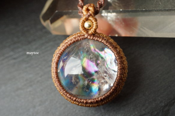 レインボー水晶（アイリスクォーツ）七色天然石＊お守りチャクラ