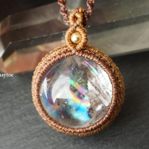 レインボー水晶（アイリスクォーツ）七色天然石＊お守りチャクラ