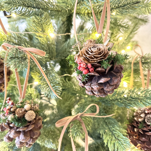 松ぼっくりのクリスマスオーナメント ホリデーボックス プリザーブド
