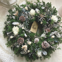 ホワイトスノークリスマスリース（直径23センチ） リース in blossom