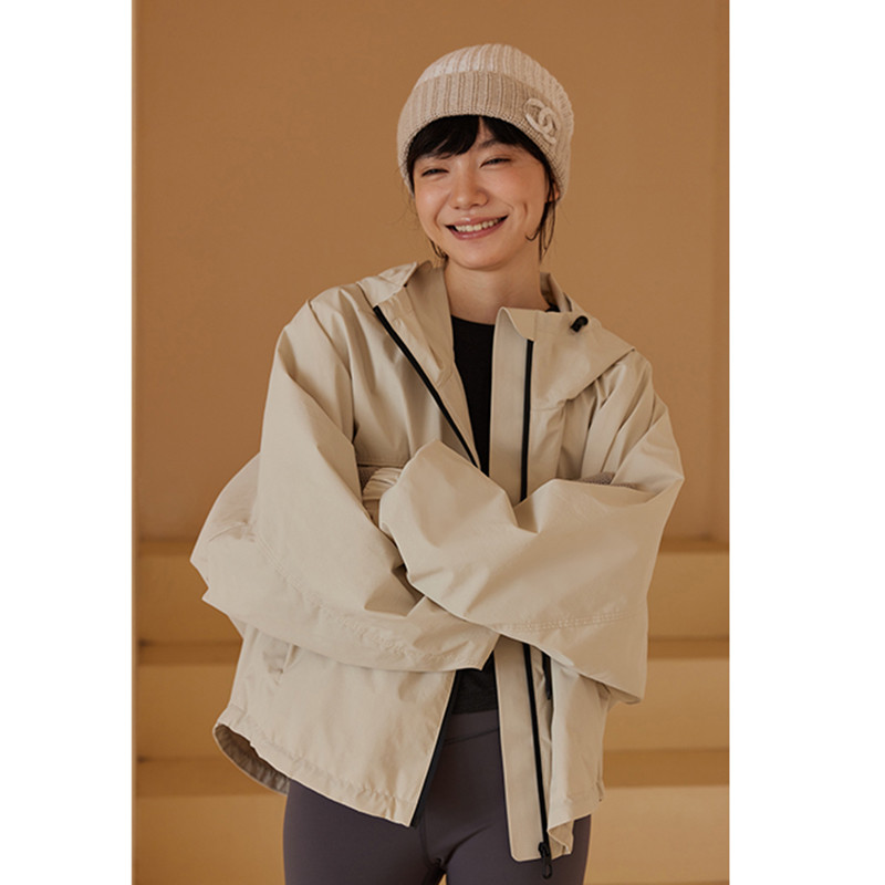 パーカ＋ダウンジャケット　2点セットアウトドアパーカ　フード付き防風防寒ダウンジャケット　ベージュ　S-XL #597