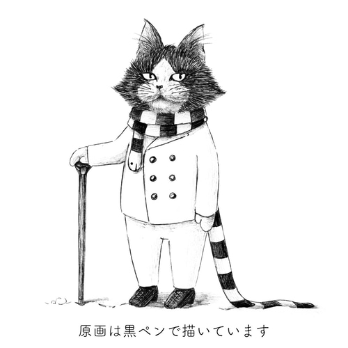 ハチワレ猫のオクト この日のために ミニイラストフレーム ミニ額