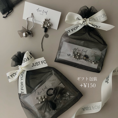 くしゅくしゅビニールリボン透明ドロップピアス・イヤリング ピアス