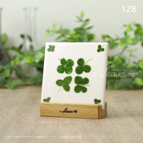 128 葉っぱタイル・クローバー （屋内壁用100角・1枚・プリント  