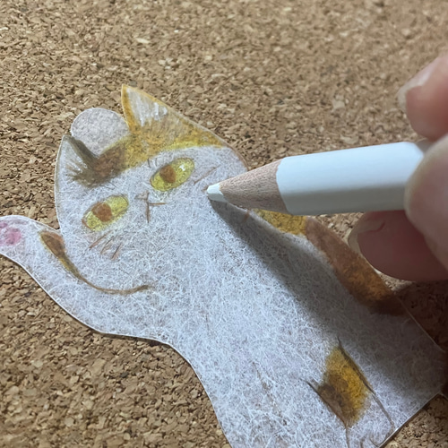 一点物】三毛猫と青い鳥✨ピンブローチ ピンバッチ 白猫room⭐︎hane 