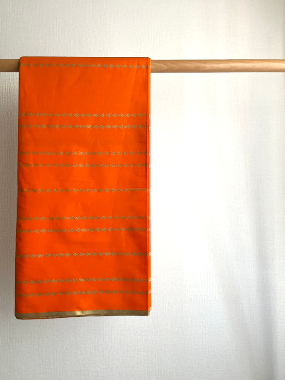 アフリカ生地  WOODIN オレンジ プレーン コットン 2枚目の画像