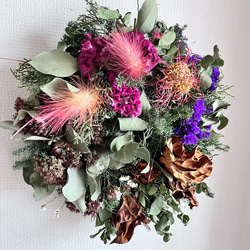 限定1点✨】カラフルなドライフラワーリース リース moomou【ﾑｰﾓｰ