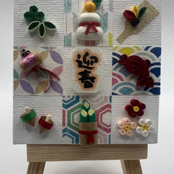 ペーパークイリングキット】お正月のミニキャンバス キット Kami廻