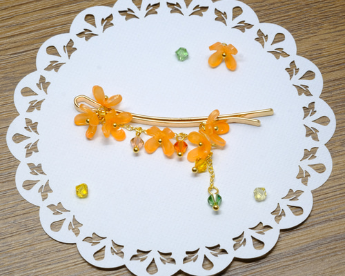 R*︎様 金色の花模様ヘアピン motif84-0.jpg