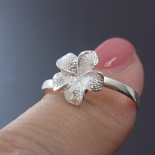 プルメリア リング シルバー925 指輪 Bali サイズ調整可 花びらが