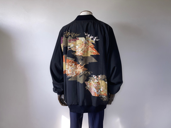 着物リメイク スカジャン 5XL, 1点物,スカジャン,父の日ギフト,おしゃれなパパに,ジャケット