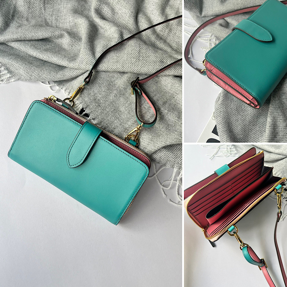 本革　超軽量２６０グラム　上質お財布ショルダー 　バイカラーL字型財布　お財布ポシェット　長財布