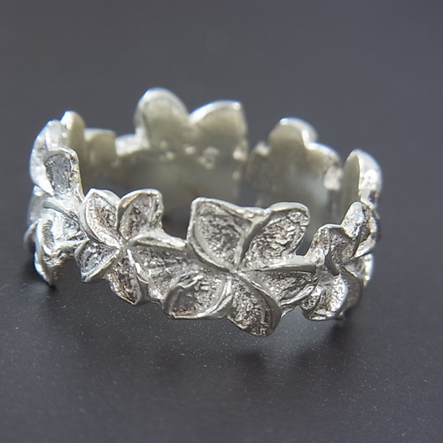 □大小のプルメリアが可愛い リング シルバー925 指輪Bali サイズ調整