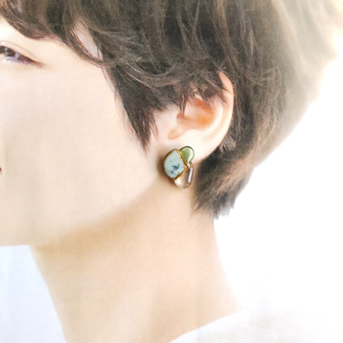 一点もの【送料無料】シー陶器 金継ぎアクセサリー ピアス イヤリング