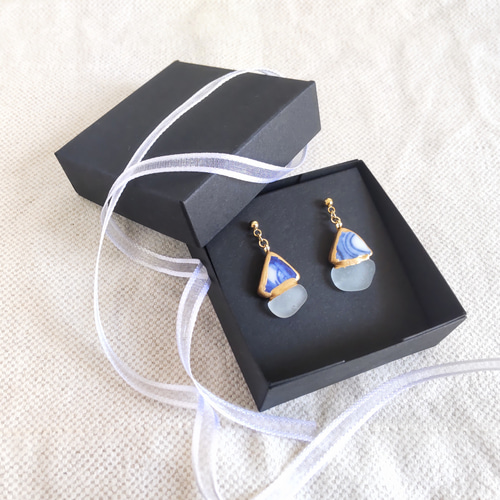 一点もの【送料無料】シー陶器 金継ぎアクセサリー ピアス イヤリング