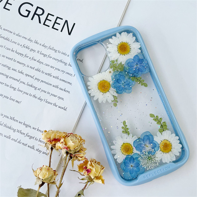 紫陽花iFace風押し花ケース、iPhoneのみ対応、手帳型、iPhone16、iPhone16pro、iPhone8