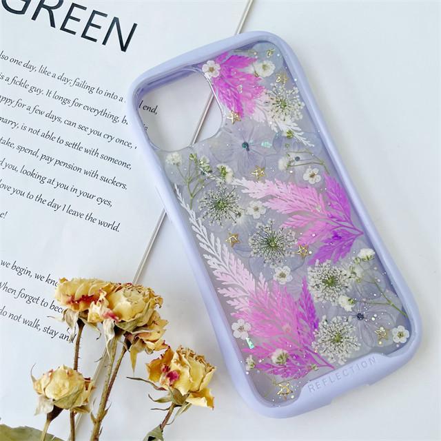 紫陽花iFace風押し花ケース、iPhoneのみ対応、手帳型、iPhone16、iPhone16pro、iPhone8