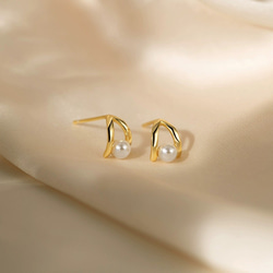 耳環，珍珠，鏤空，一顆珍珠，一顆珍珠 第4張的照片