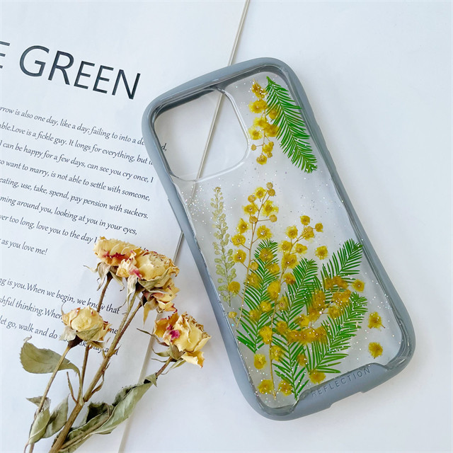 ミモザiFace風押し花ケース、iPhoneのみ対応、手帳型、iPhone16、iPhone16pro、iPhone8