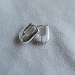 925純銀  幸運 馬蹄形 U型 亮霧面 易扣 耳環  一對 免費包裝 第4張的照片