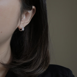 925純銀 水滴形 鋯石爪鑲 亮霧面 易扣 耳環  一對 免費包裝 第6張的照片