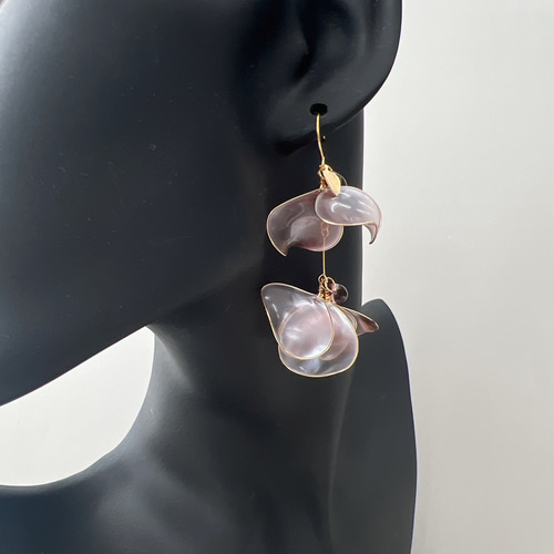 スイートピー ピアス ディップアート アメリカンフラワー ウェディング