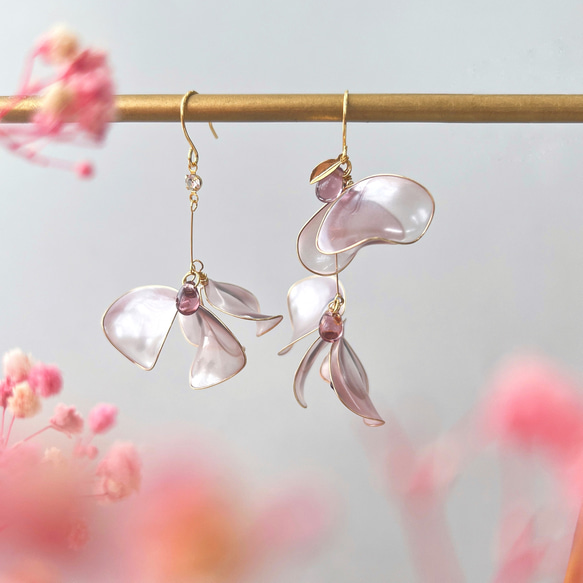 Sweet Pea 片耳用ピアス　アクアマリン Sweet Pea 片耳用ピアスアクアマリン