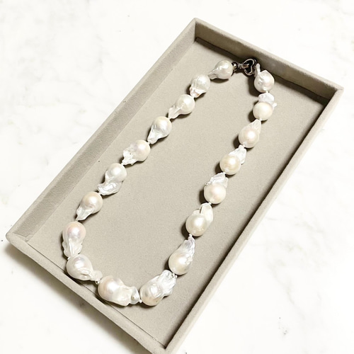 ち*え様 バロック真珠　大玉　超美品　ネックレス　パール 959 超美品 PAT PENDING 本真珠 バロックパール 白 ネックレス