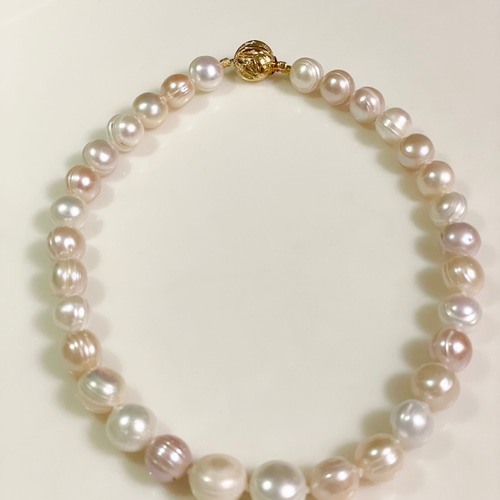 本真珠 大玉 バロックパール マルチカラー ネックレス ネックレス