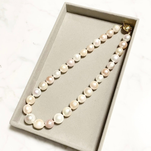 本真珠 大玉 バロックパール マルチカラー ネックレス ネックレス