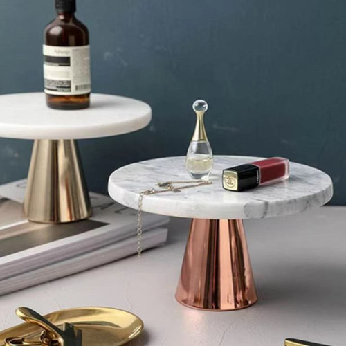 白大理石 マーブル コンポート 脚ディスプレイ皿 ケーキスタンド