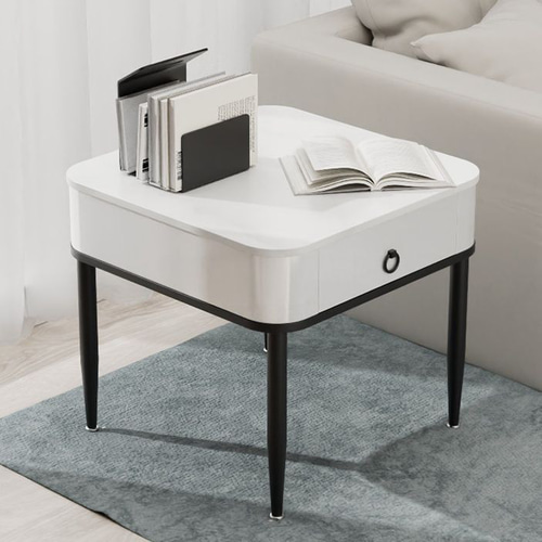 角の丸いスクエアテーブル テーブルと脚のカラーを選べるサイド