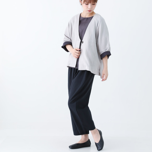 2色展開◎日本製◎シャトル織とろりとやわらかダブルガーゼのリラックスジャケット 5枚目の画像