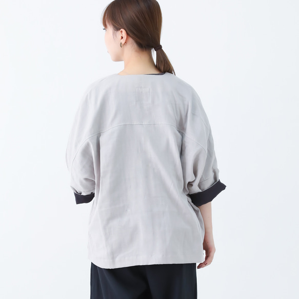 2色展開◎日本製◎シャトル織とろりとやわらかダブルガーゼのリラックスジャケット 9枚目の画像