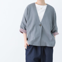2色展開◎日本製◎シャトル織とろりとやわらかダブルガーゼのリラックスジャケット 14枚目の画像