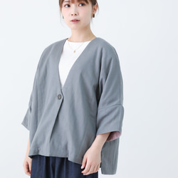 2色展開◎日本製◎シャトル織とろりとやわらかダブルガーゼのリラックスジャケット 10枚目の画像