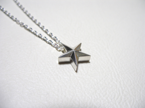 仁尾彫金『プラチナ立体スターペンダントバチカンなし』ハンドメイド  