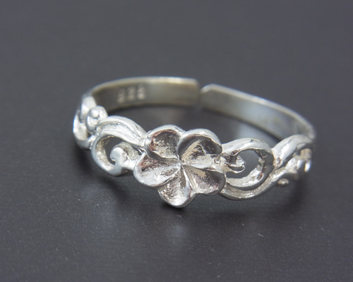 LONO 925シルバー フラットリング プルメリア 10mm幅 3mm厚 LONO 925シルバー フラットリング プルメリア 10mm幅 3mm厚