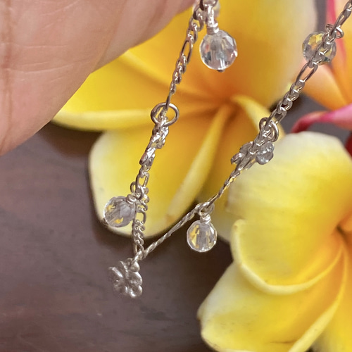 ラリマー お月様シルバー925高品質＆シトリン プルメリア天然石