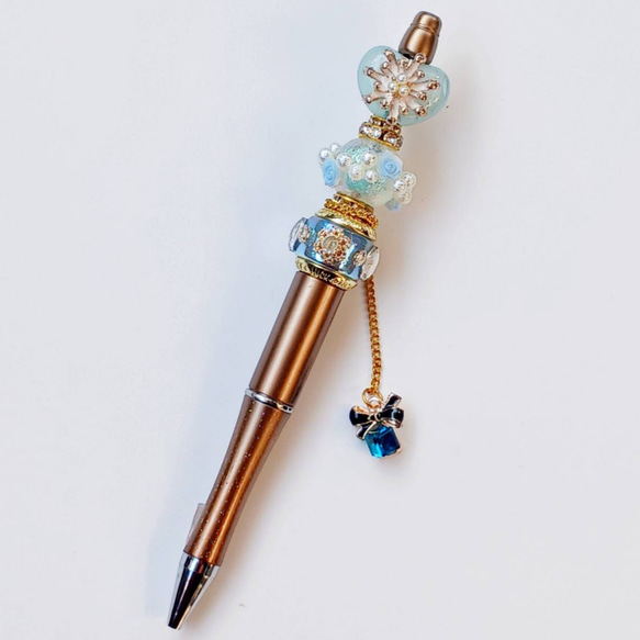 カスタムボールペン ブルー ハート ペン・筆記用具 conayuki☆こなゆき  