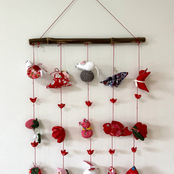 壁掛け吊るし雛⑥ かわいい吊るし飾り 1点物 桃の節句 ひな祭り