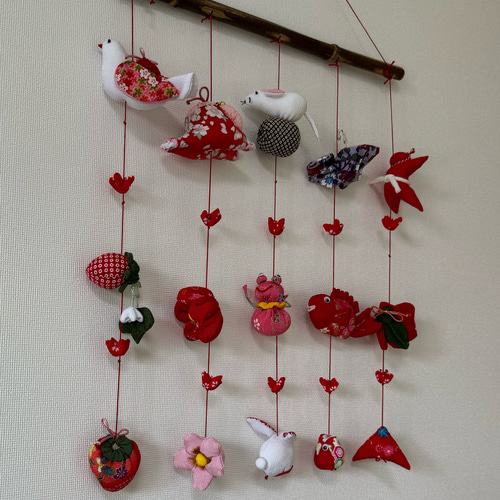 吊るし雛　吊るし飾り　雛人形 壁掛け吊るし雛⑥ かわいい吊るし飾り 1点物 桃の節句 ひな祭り