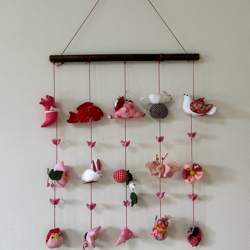 桃の節句の壁掛け③5蓮 吊るし飾り 吊るし雛 3 月 吊るし 飾り