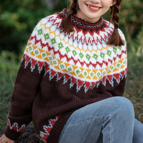 ウール100％ 手編みセーター ニット ニット・セーター tumugi 通販  