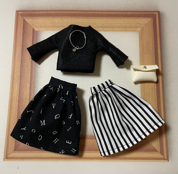 受注製作】22cmドール服（スカート2種）着回しコーデ5点セット その他