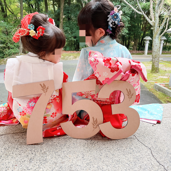 早割】 3点セット 27cm ビックナンバー 753 七五三 撮影小物 前撮り