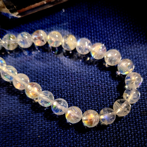 ✿天然美品✿極上希少石ホワイトラブラドライト虹の輝きが幸運を呼び込むようなブレス 限定 極上天然色✿ホワイトラブラドライト虹の輝きが幸運を