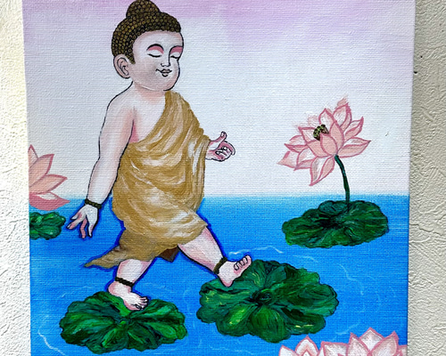 再再販 原画no.85極楽童子no.3 絵画 ケンちゃんの天然石工房