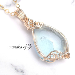 クンツァイト ペンダントトップ ワイヤーラッピング ネックレス 14kgf