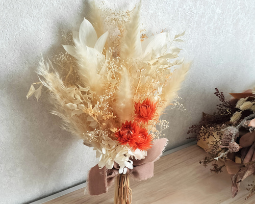リース　パンパスグラス　スワッグ　ブーケ パンパスグラのスワッグ／アンティーク／プリザーブドフラワー／ドライ